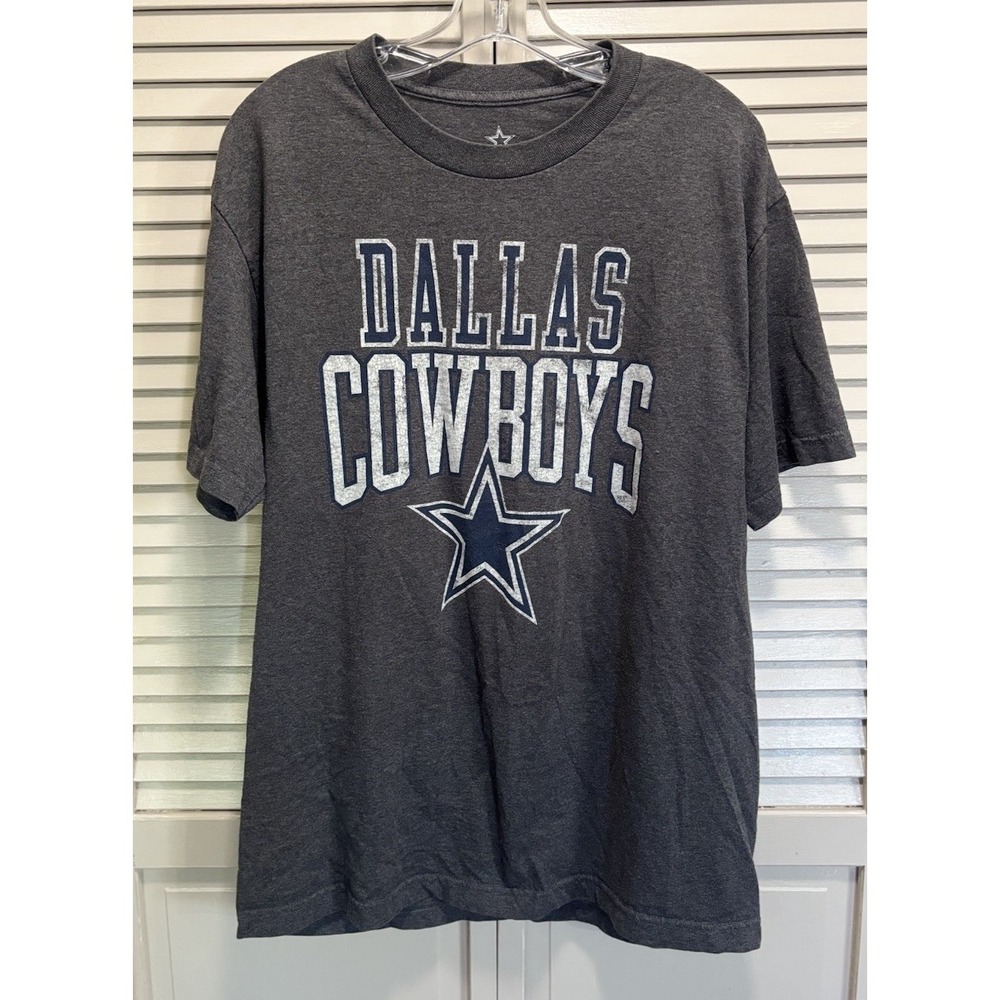 Dallas Cowboys Authentic Men's Gray Football Logo Graphic T-Shirt Size‎ L